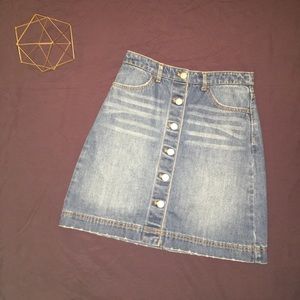 Button up denim skirt